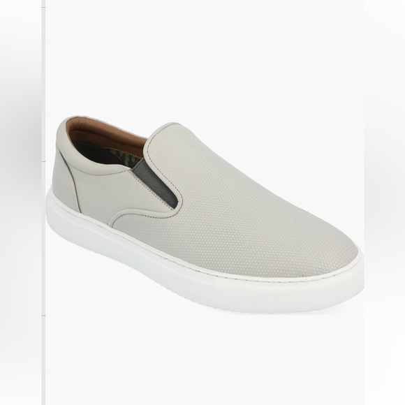 Thomas & Vine Conley Leather Slip On Sneakers Light Gray Men’s Size 10.5 - Picture 1 of 11
